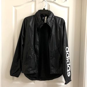Adidas windbreaker with hidden hood XS